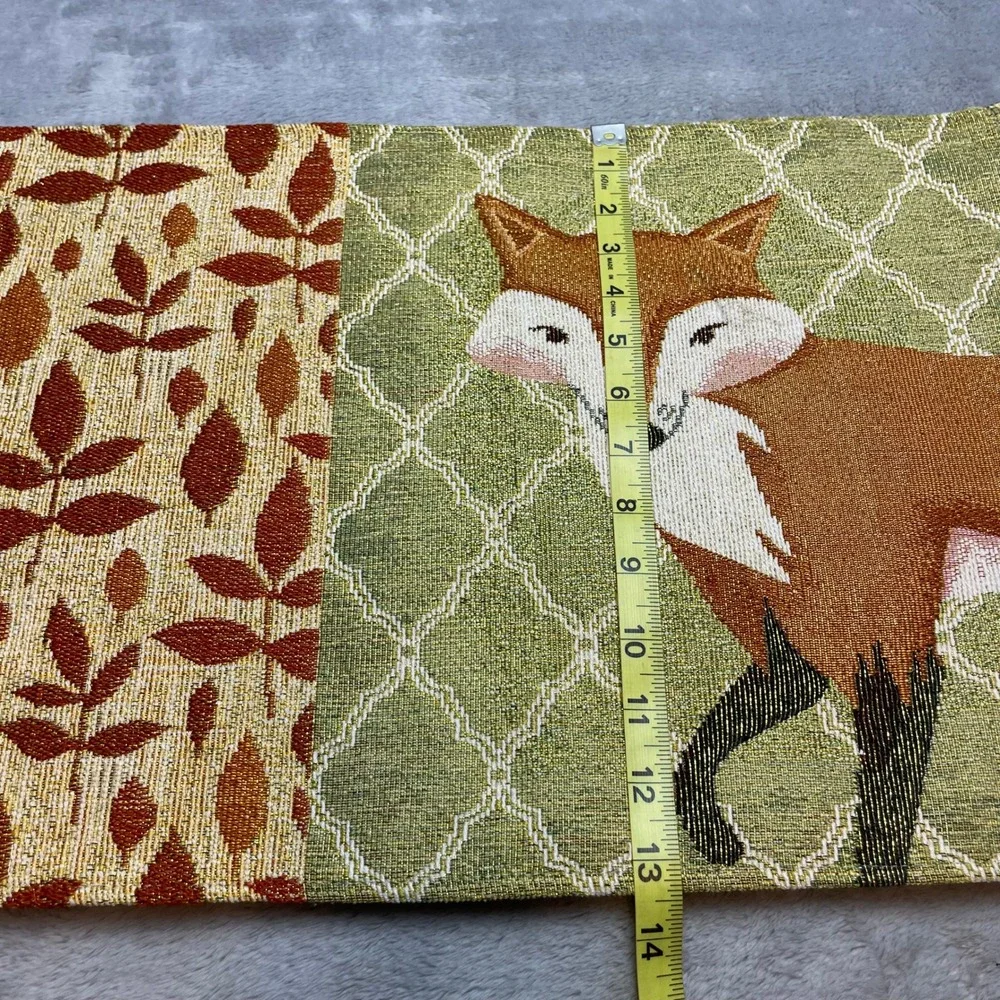 4 Mainstays Fox Tapestry Placemats Green Brown Autumn Harvest Woodland Critter